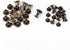 20 Sets Brass Flat Head Button Studs (6.5mm) - Bronze Leathercraft Screw Rivets for Belts, Bags & Shoes - Rotatable DIY Leather Hardware with Nuts...
