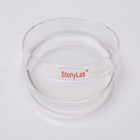 stonylab Glass Petri Dish, 75x15 mm Autoclavable Borosilicate Glass Cell Culture Dish Petri Dish with Clear Lid for Laboratory...