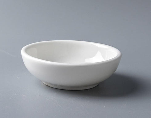 4pcs White Ceramic Seasoning Dishes Dipping Bowls Appetizer Plates,3 inch...