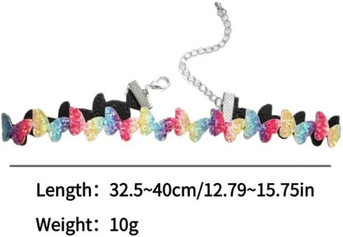 Choker Necklace For Women Rainbow Heart Stars Butterfly Neck Necklace Y2k Necklace Birthday Party 80s Ball Valentine's Day Jewelry Accessories...