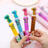 Shuttle Pens, 4Pcs 10 in 1 Multicolor Ballpoint Gel Pens with Animal Heads, 0.5mm Liquid Ink Pens, Ergonomic Grip, Gift for Office School Supplies...