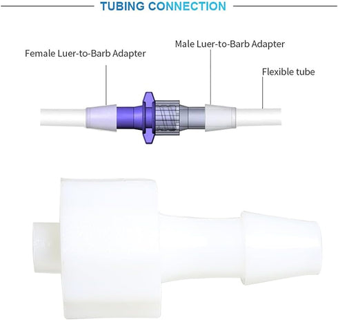 10pcs Female Luer Lock 1/8" PP Hose Barb Adapter for Laboratory Biochemical/Analytical Instruments, Food Machinery and Aquarium Equipment...