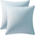 DEZENE Throw Pillow Cases 20x20 Light-Blue: 2 Pack Cozy Soft Velvet Square Decorative Pillow Covers for Farmhouse Home Decor...
