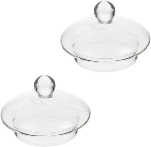 2-Pack Glass Teapot Replacement Lid - Clear Teapot Accessories with Strainer Cover for Home Kitchen Teapots...