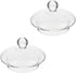 2-Pack Glass Teapot Replacement Lid - Clear Teapot Accessories with Strainer Cover for Home Kitchen Teapots...