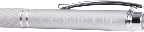 Swanson Christian Products Celebrate Life | Blue Ink Retractable Stylus Tip Ballpoint Pen | Touch-Screen Stylus Tip | Religious Gift for Men and W...