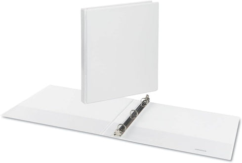 Universal 20702 Deluxe Round Ring View Binder, 1/2-Inch Capacity, 8.5 x 11, White...