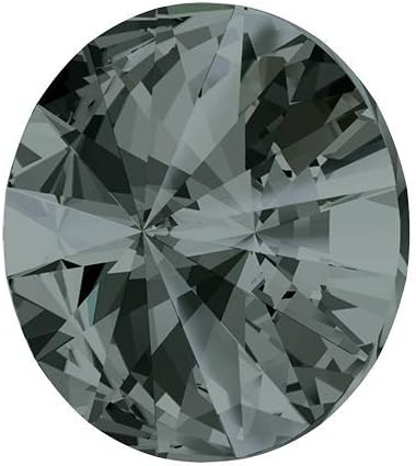 4-pcs 14mm Austria Crystal1122 Rivoli Button with Shank, SW-1122BT (Black Diamond)...