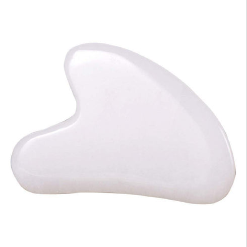 Gua Sha Crystal Jade Stone Board for Skincare, Scraping Face Back Massage Relax Therapy Trigger Point Treatment(White Jade)...