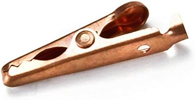 Solid Copper Alligator Clips (4 Pack) Crocodile Jaw Soldering Heat Sink & DIY Test Clip Wire Connector Rated for 5 Amps (5a) & Up to 12 ga (12awg)...
