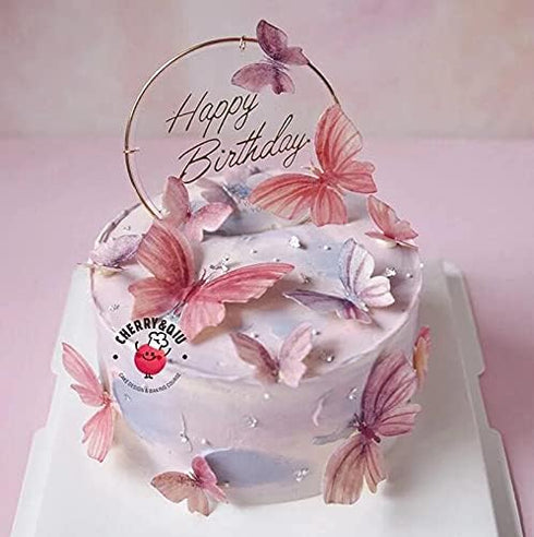 50Pcs Edible Wafer Cupcake Toppers Cake DIY White Blank Butterfly Cake Decoration Birthday Mix Size & White Colour...