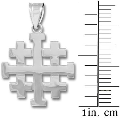 925 Sterling Silver Templar Crusaders Jerusalem Cross Pendant...