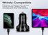 Multipurpose 4 Port USB Fast Charging Cigarette Light Car Charger 2USB/PD20W/ QC 3.0 LED Display Compatible with Android/iOS Iphone series, Galaxy...