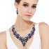 EVER FAITH Women's Crystal Elegant Bridal Floral Cluster Teardrop Statement Necklace Earrings Set...