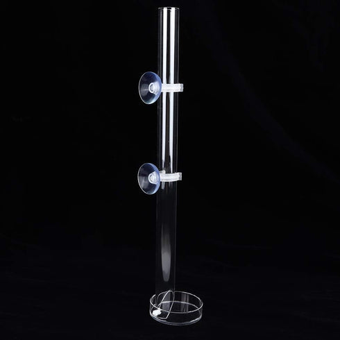 Shrimp Feeding Tube and Dish, Acrylic Transparent Aquarium Feeder Shrimp Feeder Tube Tray with Suction Cups Tube Feeding Dish Tray for Fish Tank A...