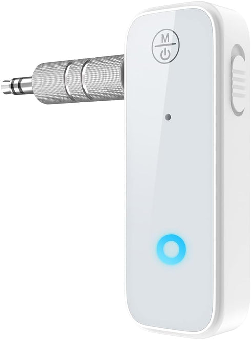 AUX Bluetooth Adapter, 2-in-1 Bluetooth Transmitter Receiver for Hands-Free Calls, Noise Cancelling, Bluetooth 5.0, Compatible with Car Stereos, H...