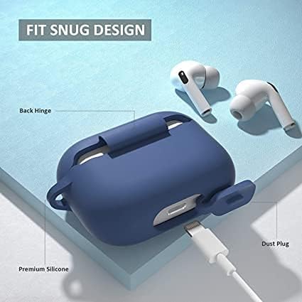 Airpods Pro Silicone Case with 2 Pairs Ear Tips Covers? Soft Premium Skin Case Cover Shock-Proof Protective Case with Keychain for Airpods Pro, Fr...
