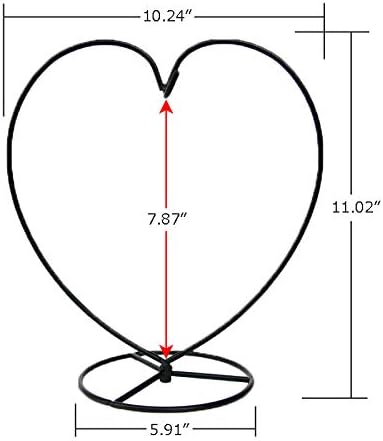 WAJJ Ornament Display Stand Iron Pothook Stand for Hanging Glass Terrarium Creative Decoration for Home Garden Wedding Party Festival (Big Heart-s...