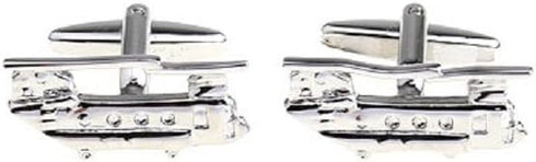 Presentation Gift Box Helicopter Twin 2 Rotor Pair Cufflinks & Polishing Cloth...