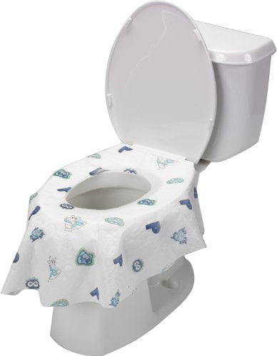 Toilet Seat Covers Disposable (12 Pack) - XL Waterproof Toilet Cover for Toddlers, Kids & Adults - Portable & Individually Wrapped for Travel, Pot...