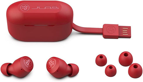 JLab Go Air Pop True Wireless Bluetooth Earbuds + Charging Case, Rose Red, Dual Connect, IPX4 Sweat Resistance, Bluetooth 5.1 Connection, 3 EQ Sou...