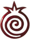 Yair Emanuel Anodized Aluminum Trivet | Round Pomegranate Snail Design | Red Color (MHPC-10)...