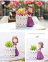 Pretty Girl Flowerpot Resin Purple Dress Succulent Planter Desk Mini Ornament (Idyllic Girl-Pretty)...