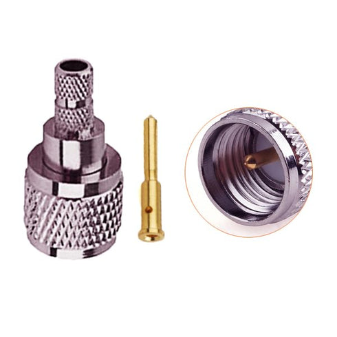 Mini-UHF Male plug Crimp for 50 Ohm RG58 lmr195 Cable 5 pack...