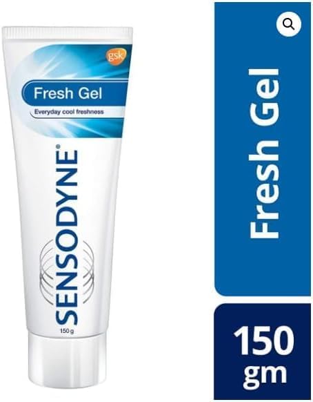 Pack of 3 Sensodyne Sensitive Toothbrush Bundle with 1 Fresh Gel Toothpaste 150g (5.28 oz)...
