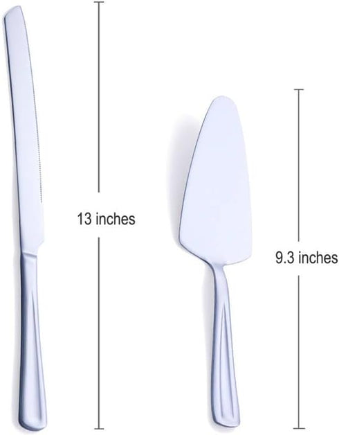 Cake Knife and Server Set, Stainless Steel Cake Cutter Set for Wedding, Birthday, Parties...