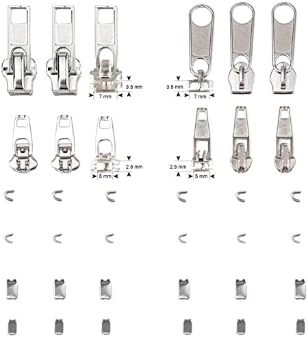 36 Pack Zipper Replacement Zipper Repair Kit, Silver...
