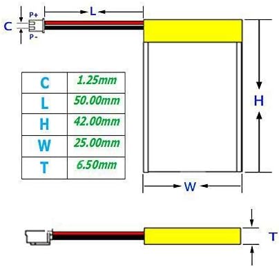 3.7V 800mAh Lithium Ion Polymer Battery Rechargeable Battery Li-ion Li-Po...