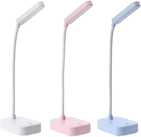 Small led light lamp battery operated,Small desk light 3 pack,With usb cable,3 position adjustable light,360° rotating hose,White eye protection l...