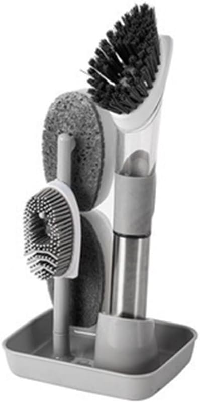 Household Four in One Long Handled Kitchen Automatic Liquid Sponge Cleaning Tool, Long Handled Brush Pot, Hydraulic Cleaning Brush, Kitchen Specif...