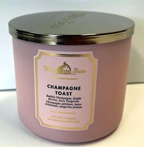 Bath & Body Works, White Barn 3-Wick Candle w/Essential Oils - 14.5 oz - New Core Scents! (Champagne Toast)...
