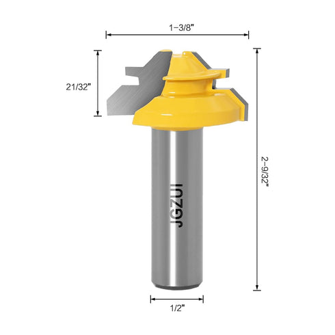 45 Degree Lock Miter Router Bit 1/2 Inch Shank.Woodworking Tools Joint Router Bits?Wood Milling Cutter Glue Joint Tools Set (1/2inch Shank, 1-3/8"...
