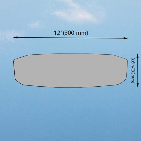 Car Rear View Mirror, 12Inch Interior Clip-on Wide Angle Convex Rear View Mirror, Car Accessories HD Wide Angle Extended Curved Mirror to Reduce B...