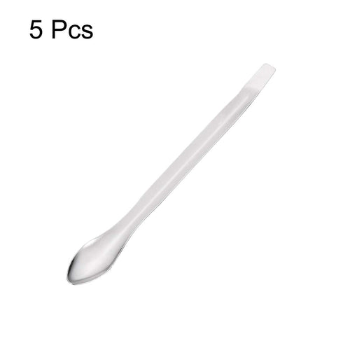 uxcell Micro Scoop 105mm Stainless Steel Reagent Sampling Lab Spoon Spatulas for Laboratory 5Pcs...