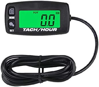 Jayron JR-HM032A Self Powered Digital Tach/Inductive/Maintenance/Waterproof/Backlit/Shutdown Hour Meter,Battery Replaceable,for Lawn Mower Tractor...