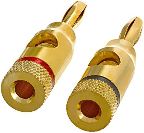 Cmple - Open Screw Type Gold Plated Speaker Banana Plugs for Amplifiers, Speaker Wire, Home Theater, Wall Plates 1 Pair...