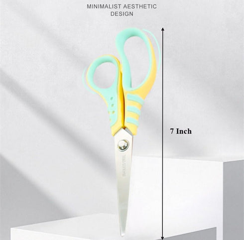 Pastel All Purpose Scissors, Non Stick Craft Scissors Sharp Fabric Sewing Shears with Soft Grip, 7" Paper Cutter for Home School Office Supplies, ...