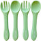 BPA Free Self Feeding Baby & Toddler Silicone Utensils Spoon & Fork Set (set of 4)...