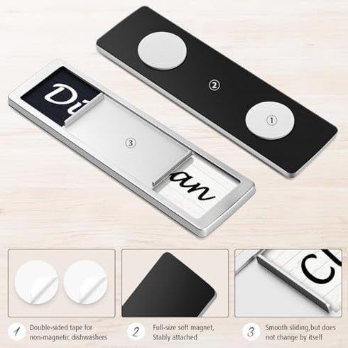Dishwasher Magnet Clean Dirty Sign Shutter Only Changes When You Push It Non-Scratching Strong Magnet or 3M Adhesive Options Indicator Tells Wheth...