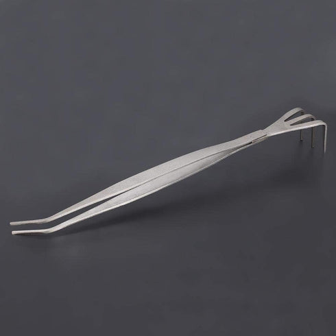 Fdit 2 in 1 Stainless Steel Bonsai Tools Gardening Tool Root Rake Tweezers for Bonsai Planter...
