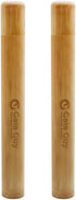 Gaia Guy Bamboo Toothbrush Travel Case 2 Pack - Portable Bamboo Toothbrush Holder Great For Plastic-Free Travel, Camping and Zero Waste Living...