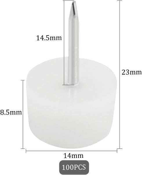 100PCS 13MM Nail-on Furniture Glide with Box Small Round Chair Glides Furniture Sliders for Hardwood...