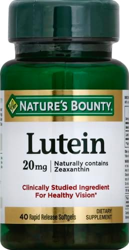 Nature's Bounty Lutein Pills, Eye Health Supplements and Vitamins, Support Vision Health, 20 mg, 40 Softgels...