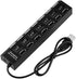 7-Port USB Hub with ON/Off Switch, Black...