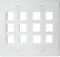 RiteAV - Keystone Wall Plate Double Gang 12-Port White (1 Piece Flush)...