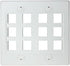 RiteAV - Keystone Wall Plate Double Gang 12-Port White (1 Piece Flush)...